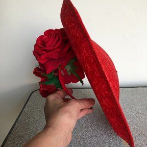 Kentucky Derby an elegant Women's floral hat in Red